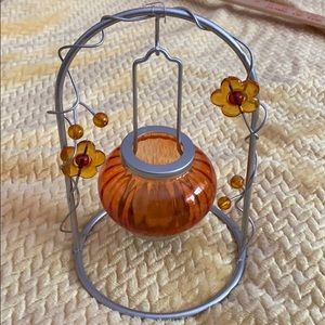 Decorative Votive holder silver and orange